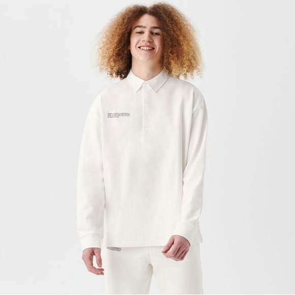 Pangaia Archive Recycled Cotton Rugby Shirt sz L ivory - Picture 1 of 16